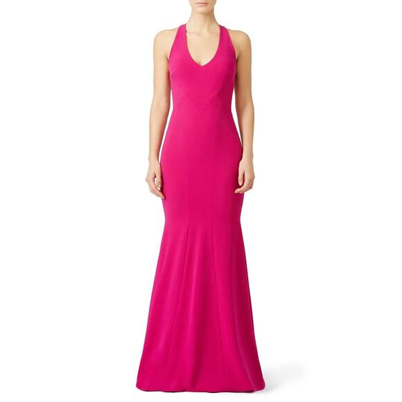 Theia Fuschia Smooth Paneled Sleeveless Mermaid Gown w/ Hidden Back Zip – Size 2 - Picture 1 of 11